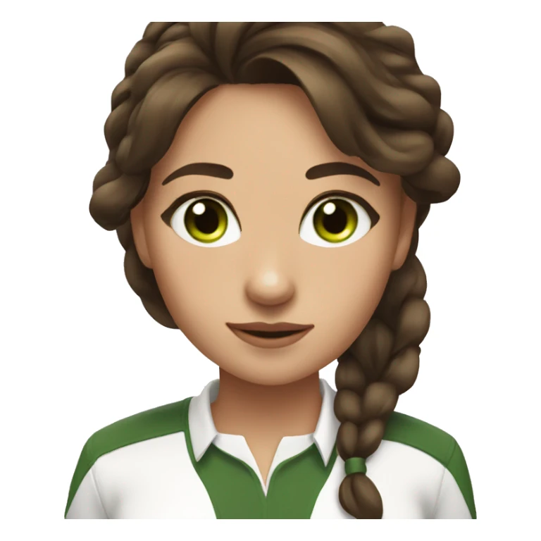 equastrian girl with medium length brunette hair and green eyes sticker