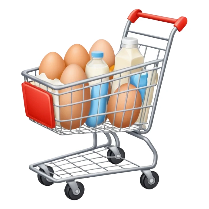 carrito de compras leche care  huevos sticker