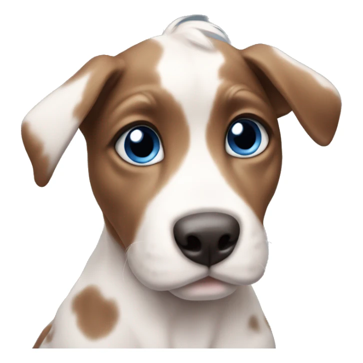 Puppy that looks like cow with blue eyes sticker