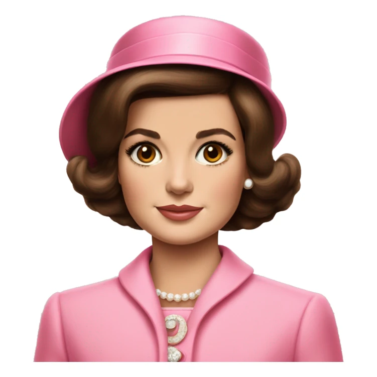 Young Jackie Kennedy in pink suit and pillbox hat sticker