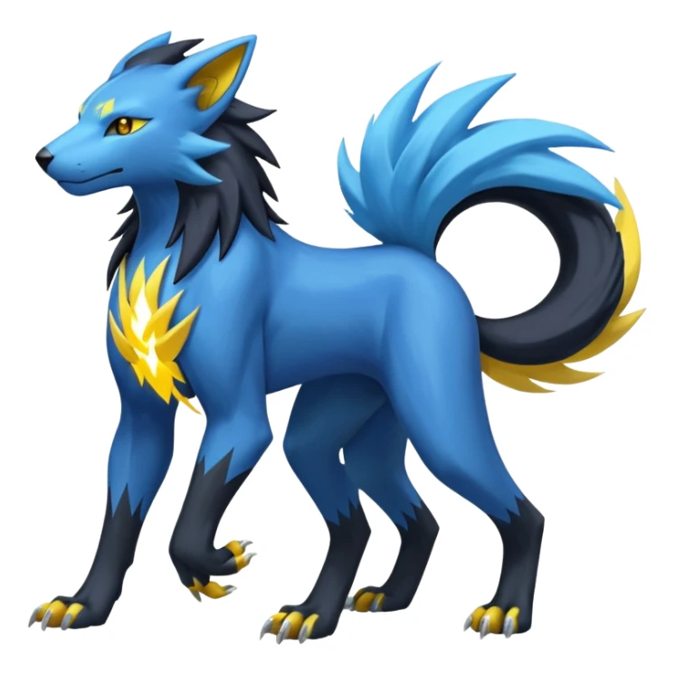 Raikou-Manectric-Luxray-Fakémon-fusion-animal-creature, full body  sticker