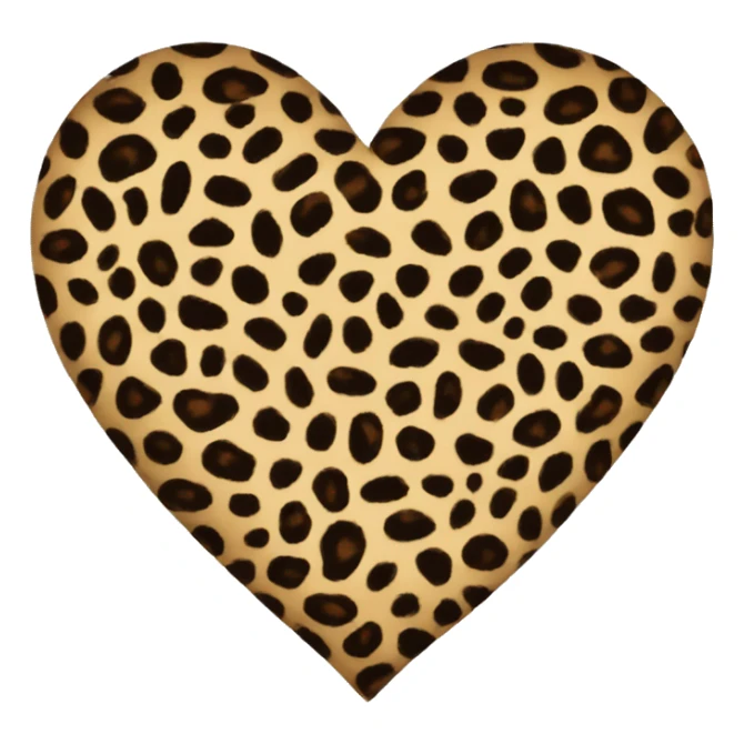 Leopard print heart sticker