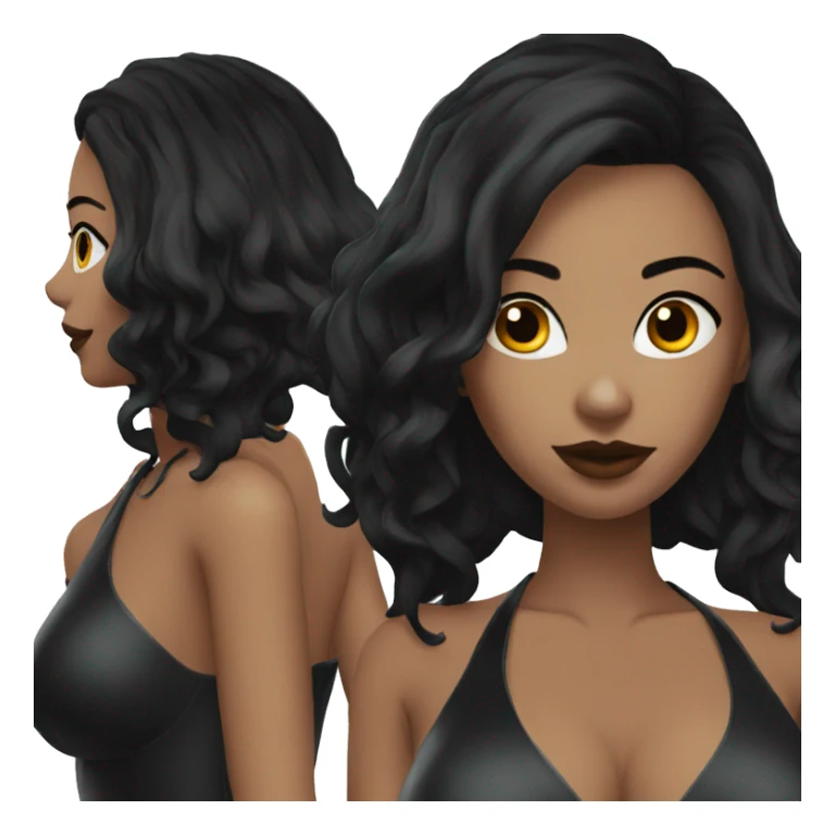 latex beauty in black with dark hair sticker