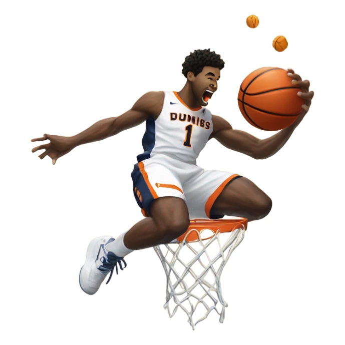 Illinois basketball player dunking on a Missouri player sticker
