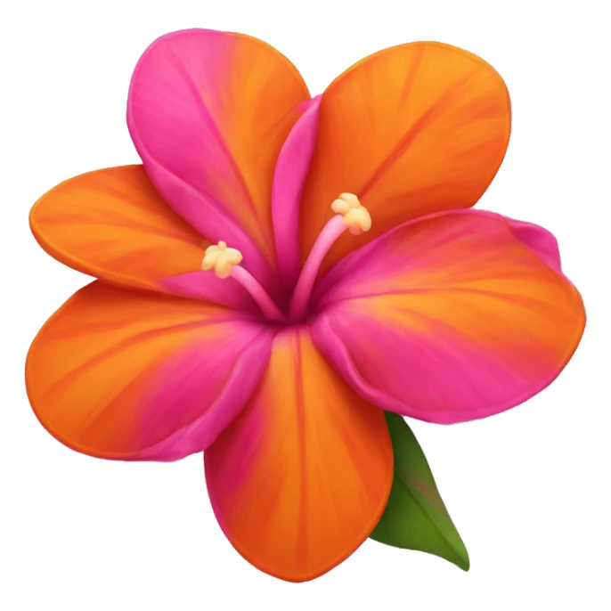 Vibrant, pink and orange Hawaiian flower sticker