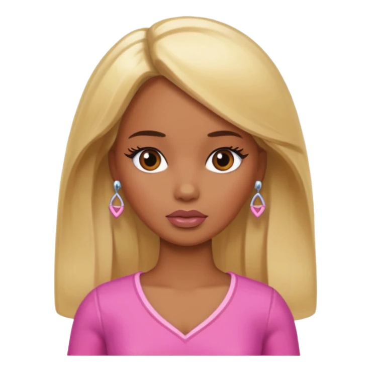 Sad brown skin blonde barbie  sticker