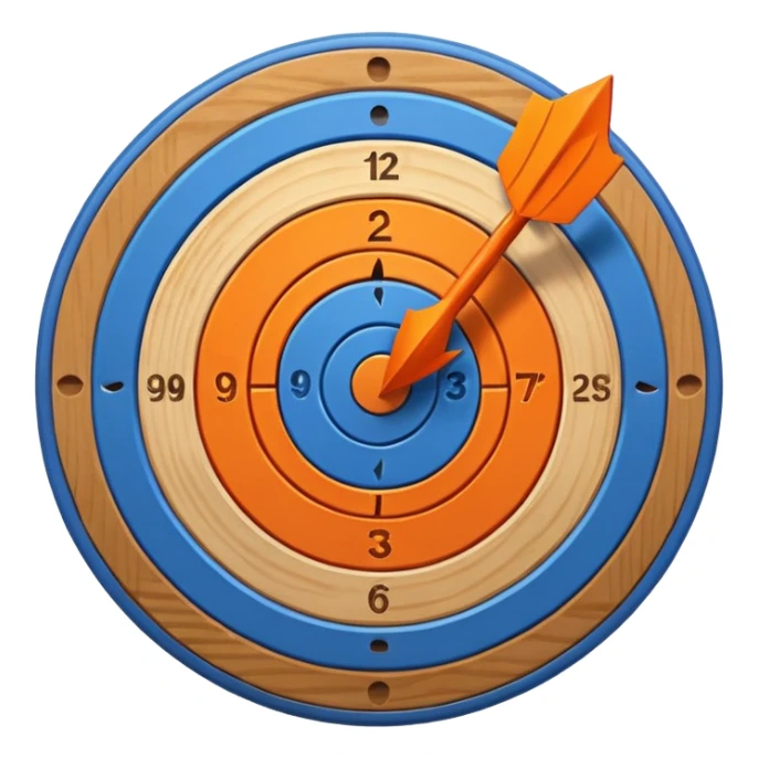 blue target with orange arrow in the center sticker