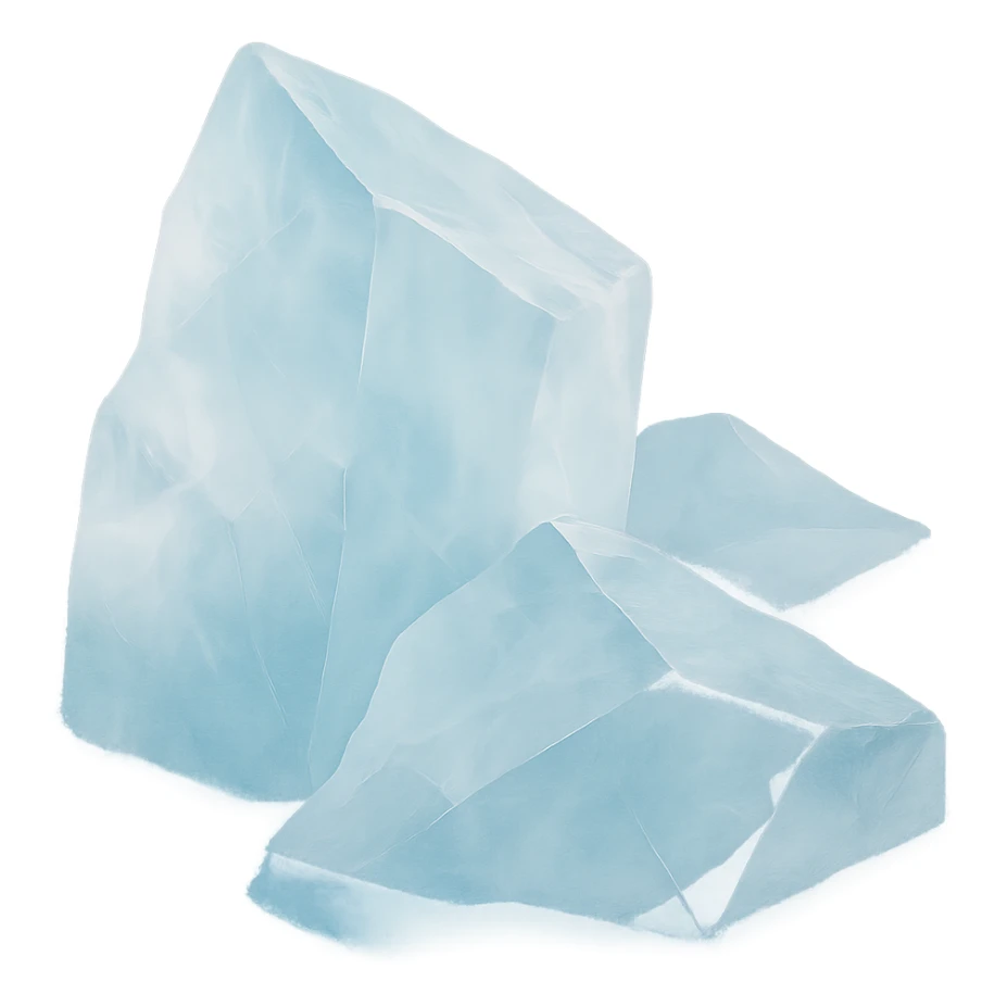 aesthetic ice, transparent, subtle gradients, artistic, serene atmosphere sticker
