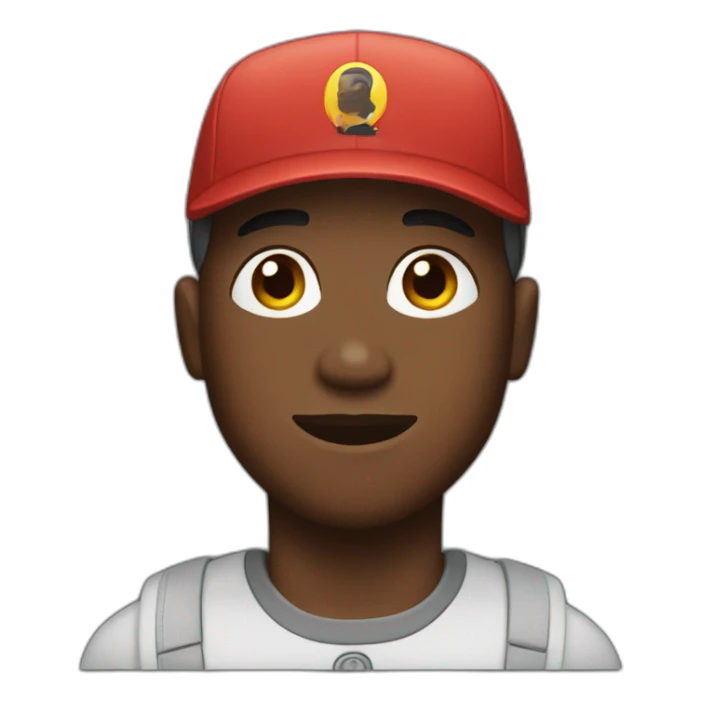 black man with cap and his hair buzz cut sticker