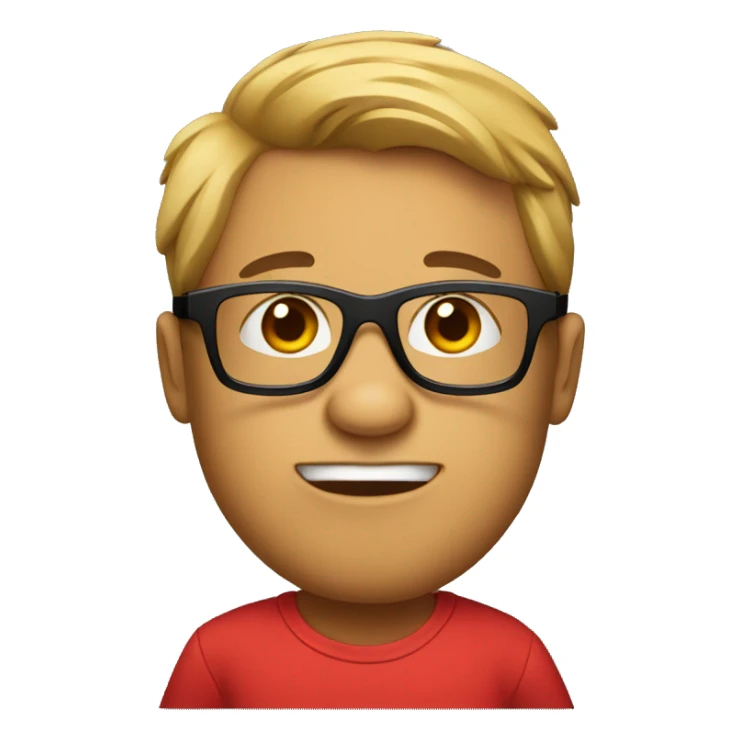 bear in a red T-shirt and black glasses sticker