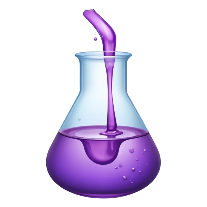 chemistry glass with purple liquid sticker