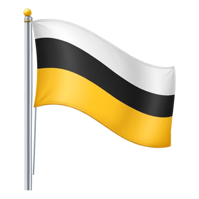 3 stripe horizontal flag with the colors in order Yellow, white and black sticker