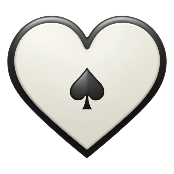 white heart of spades, simple, iconic sticker