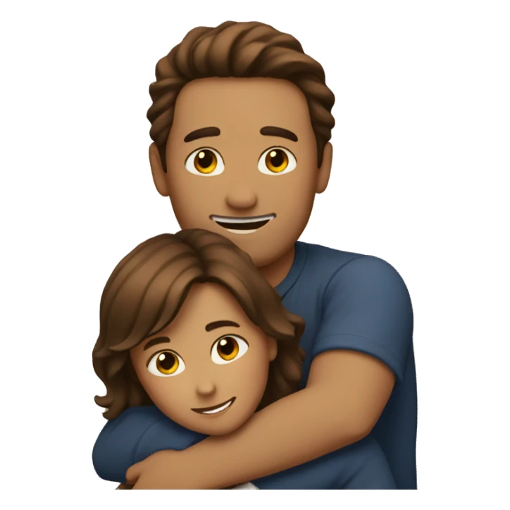 Two people hugging brown hair  sticker