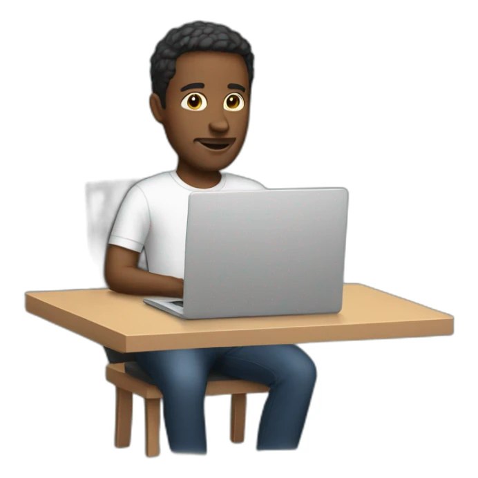 man with laptop sticker