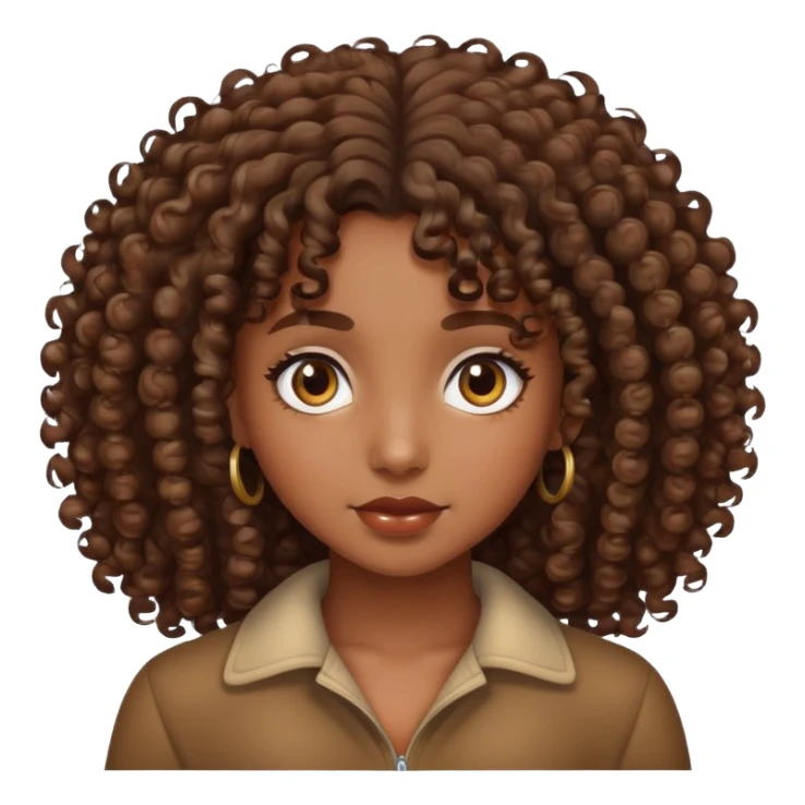 Brown girl with curly hair sticker