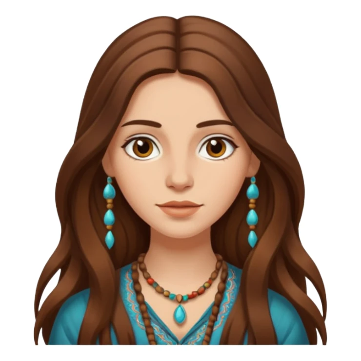 Bohemian woman with brown hair sticker