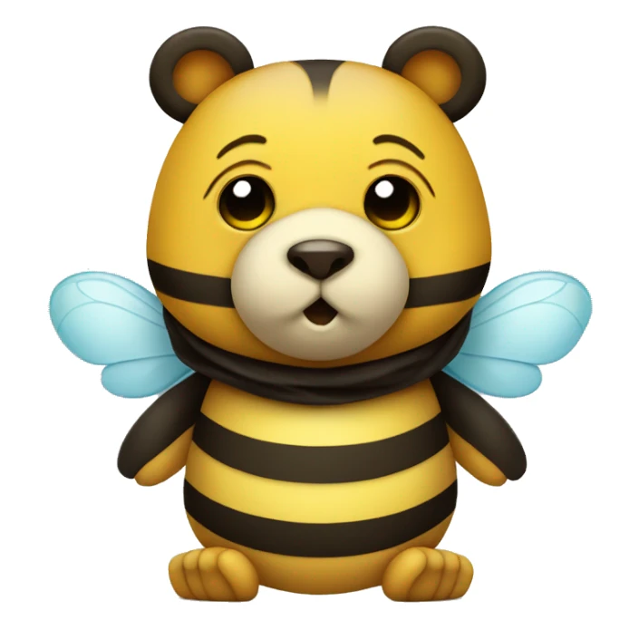 Cute bear dressed as a bee with pacifier in mouth sticker