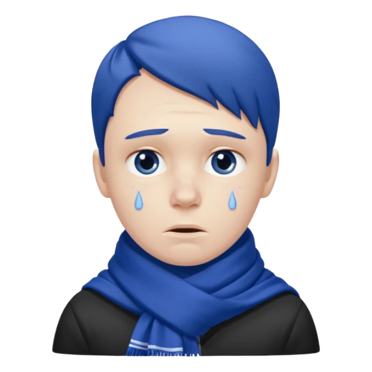 Sad Glasgow rangers fan wearing scarf only. sticker