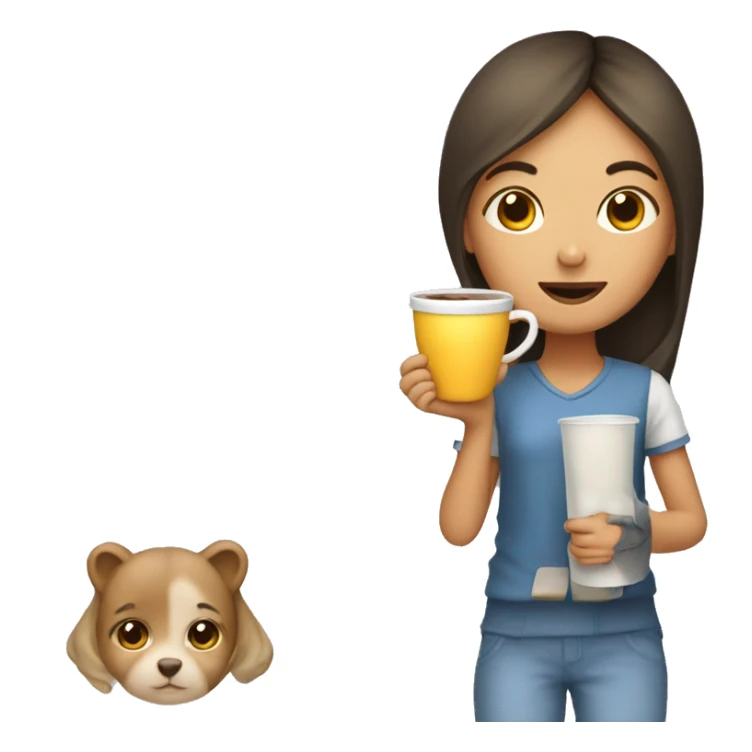 Girl with a cup and sey pisajama sticker