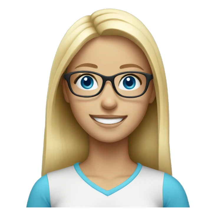 blonde girl with glasses smiling blue eyes sticker