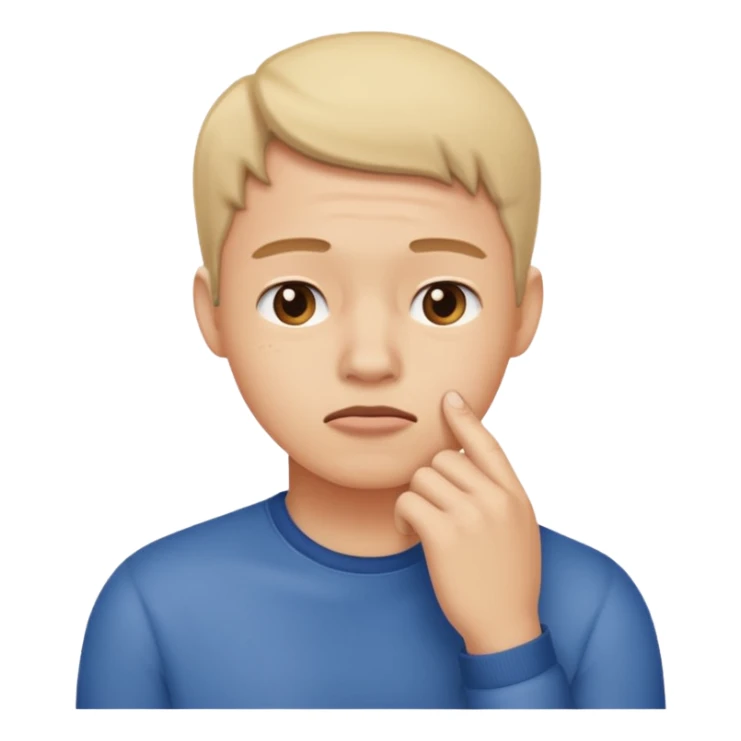 Persona indecisa rascándose la barbilla. sticker