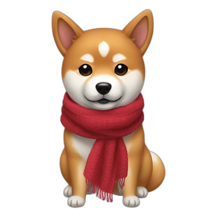 Shiba inu in scarf sticker