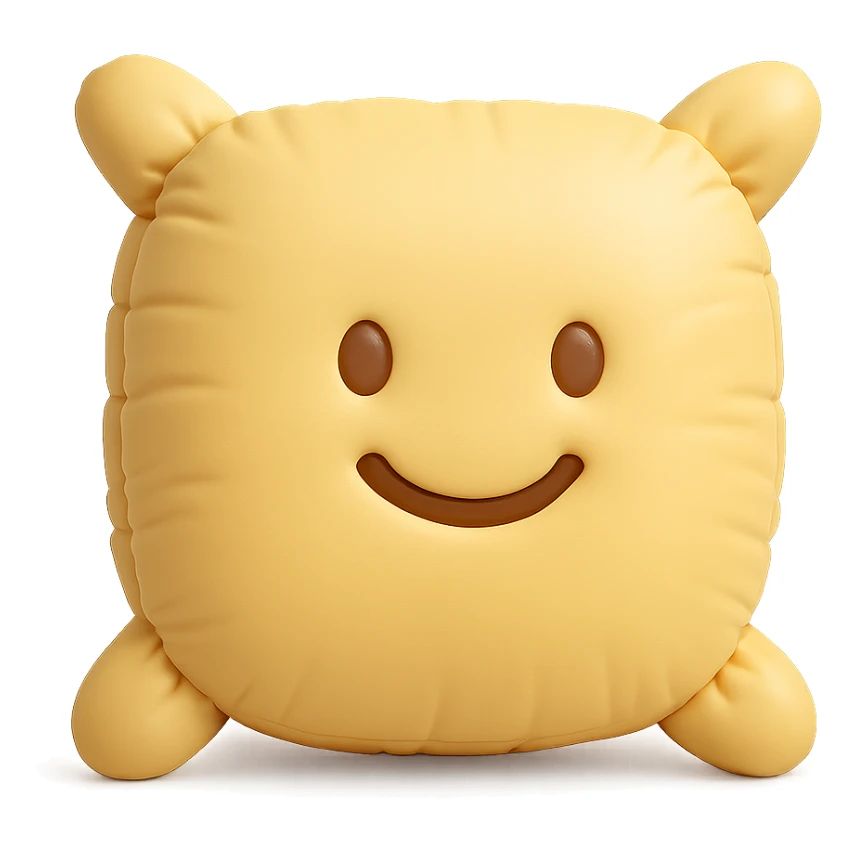 simple cute square cushion emoji sticker