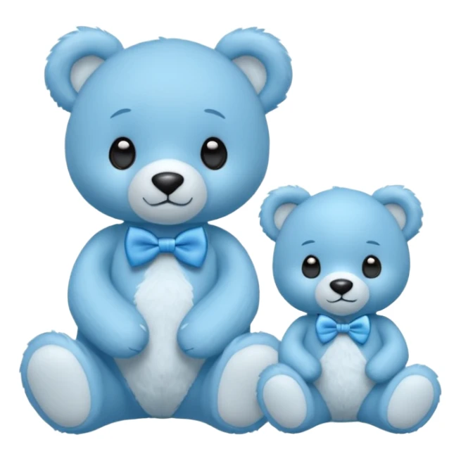 sweet little blue bears with blue bow tie sitting sticker