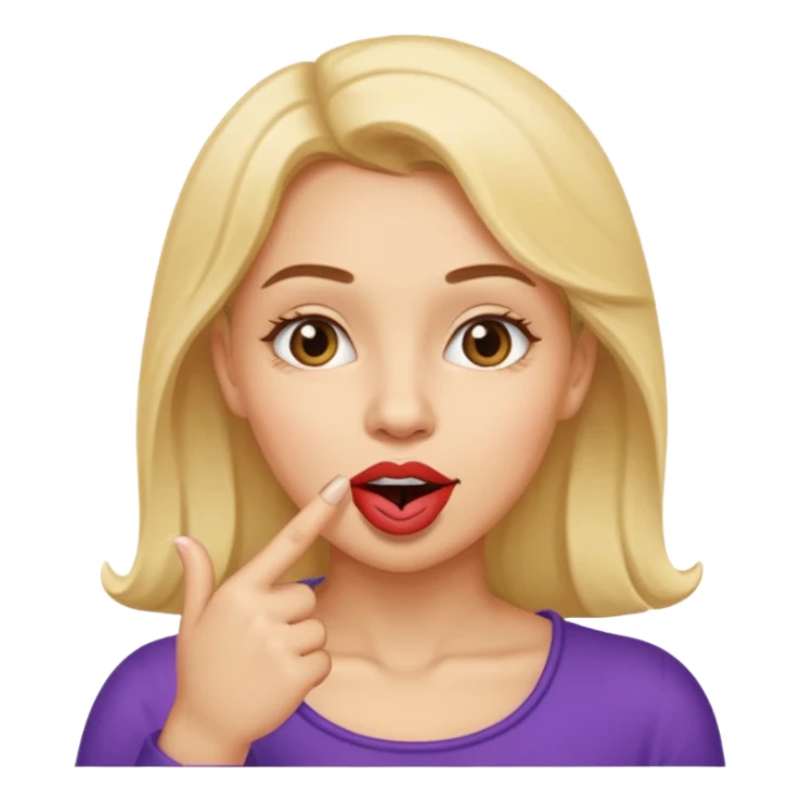 Cara coqueta con un dedo en la boca sticker