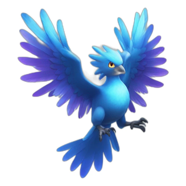 Blue Purple Shiny Galarian-Articuno Fire Head Big Eyeys 4k HD sticker