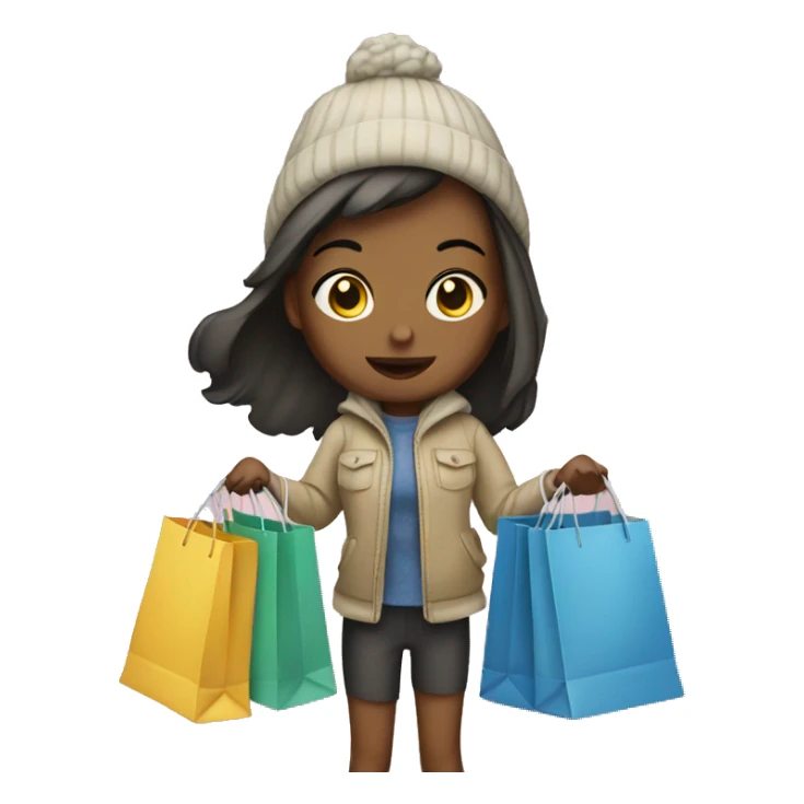 Girl with shopping bags  sticker
