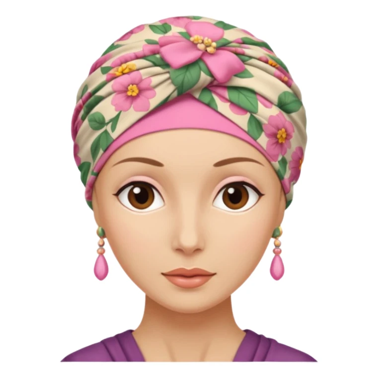 Mujer con turbante oncologico  sticker
