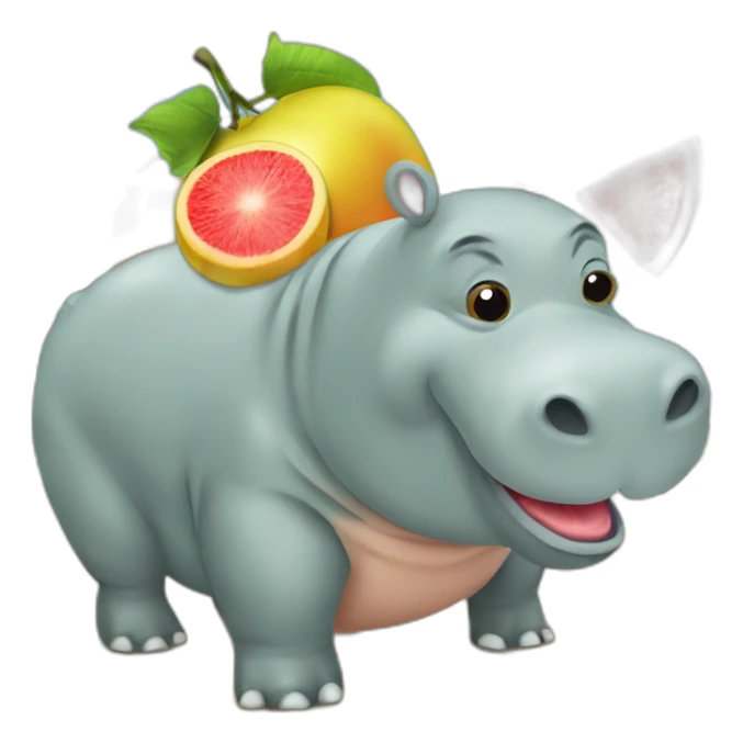 un hippopotame qui mange une pasteque sticker