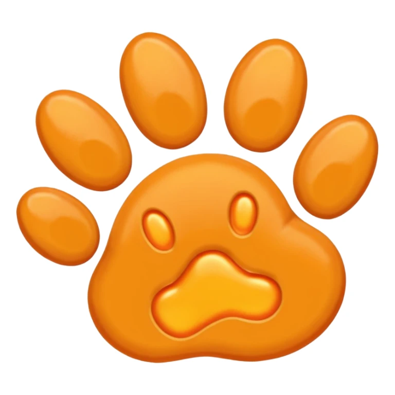 a very light pale pastel yellowy orange pawprint sticker