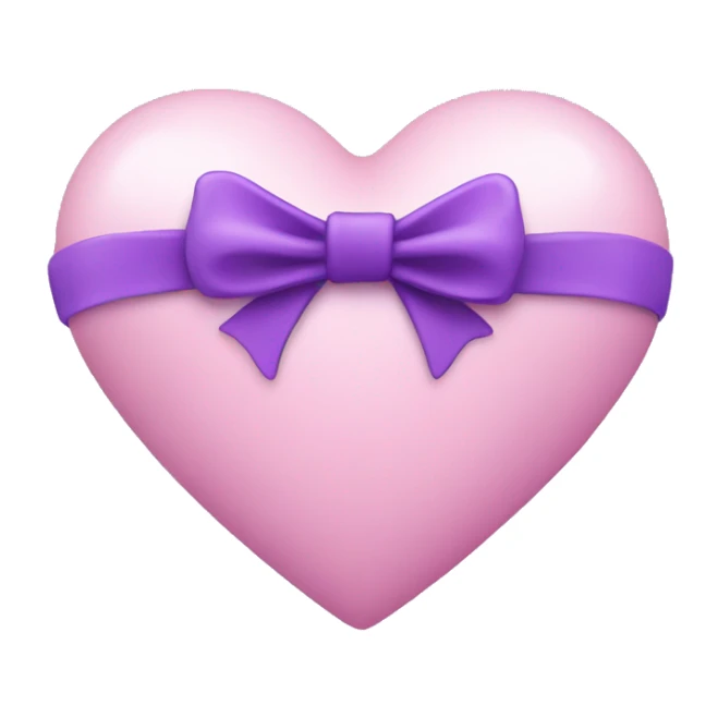 Light pink heart with purple bow sticker