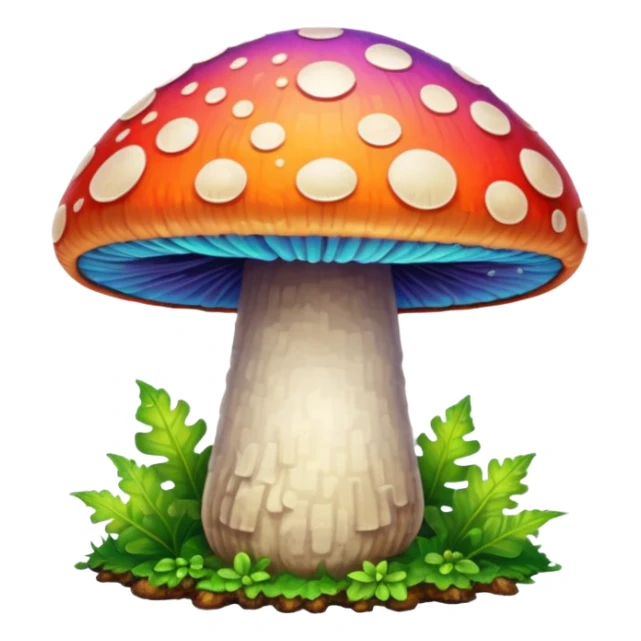 psychodelic mushroom single simple colorful harvested sticker
