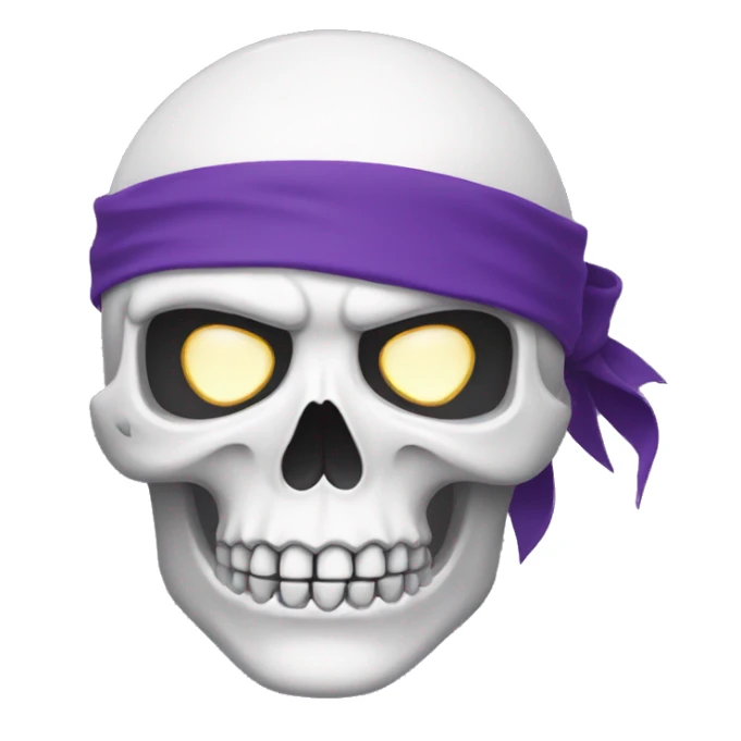 white skull head with purple ninja headband sticker