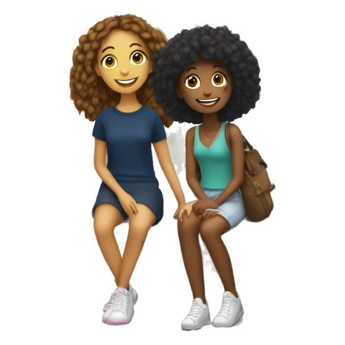 A girl hanging out with her friend at paris sticker