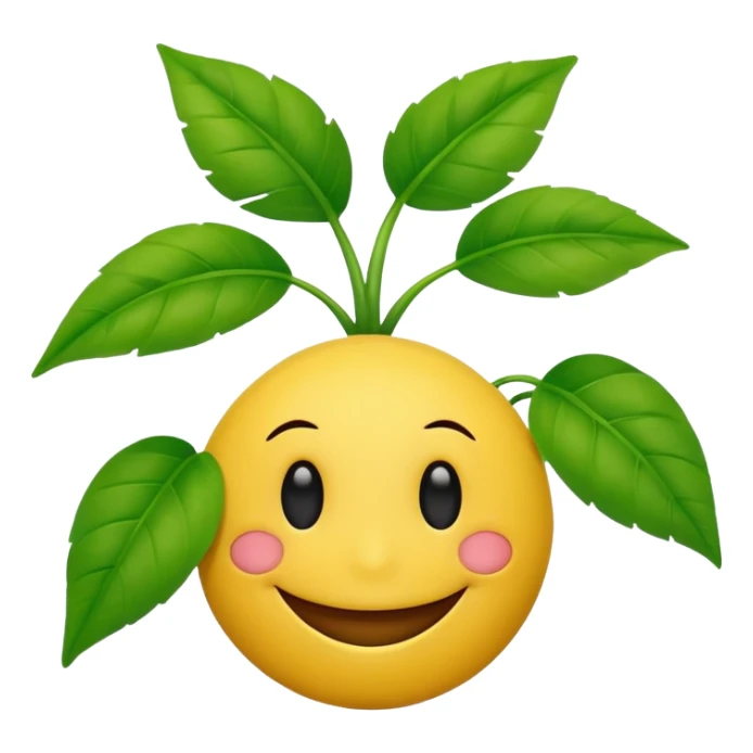 Smiley face with plant instead of eyes sticker