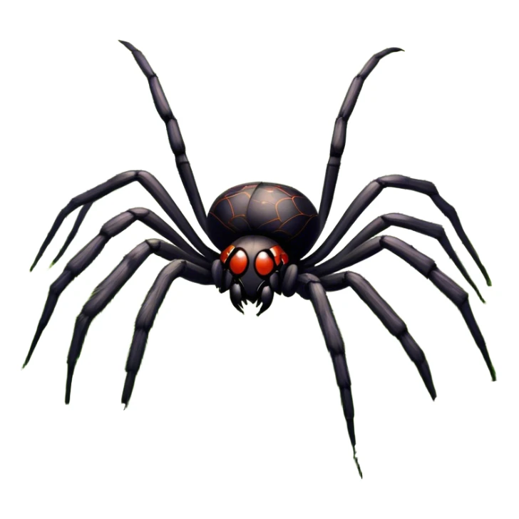 Huge spider sitting on grass with flowers, surrounded by a lush meadow. Detailed legs and body, with soft natural lighting enhancing its texture. Calm, serene background with vibrant greenery and a clear sky. Transparent background. sticker