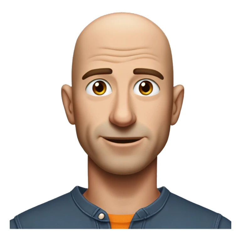 generate the  jeff bezos emoji, his face has a "why is that" look and his hand are on his neck scraching sticker