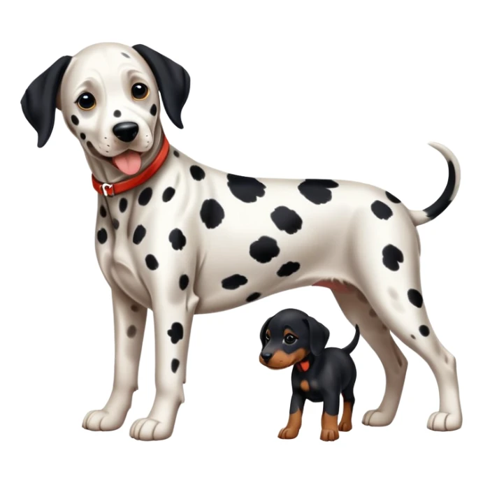 1 Dalmatian adult + 1 dobermann puppy sticker