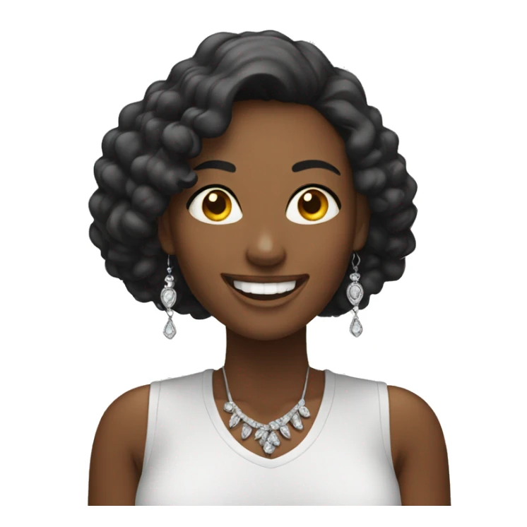 smiling woman with earrings indoors sticker