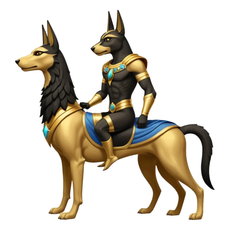 Ancient style saddled superhero avenger four-legged casually adorned anubis canine casually posed  sticker