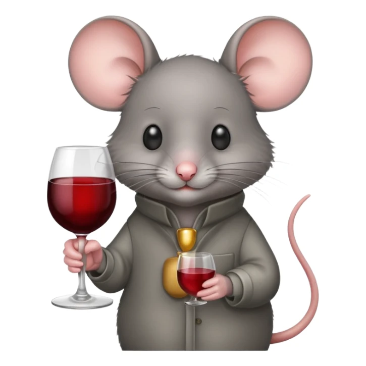 mouse with glass of vine sticker