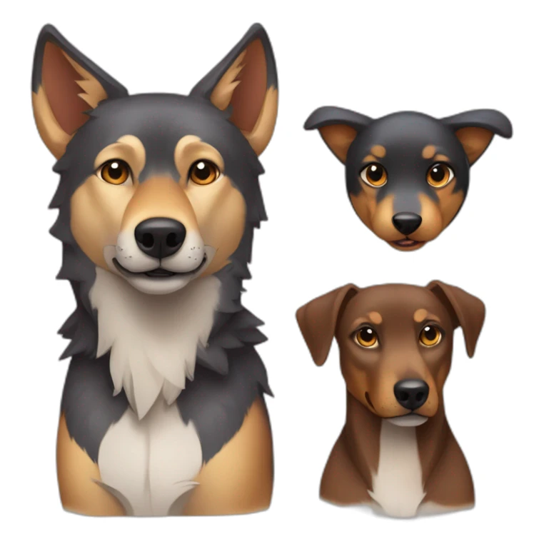 Wolf with Daschhund and Minpin like friends sticker