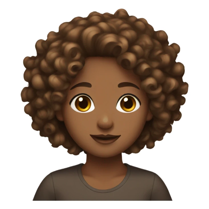 girl brown skin curly hair brown sticker