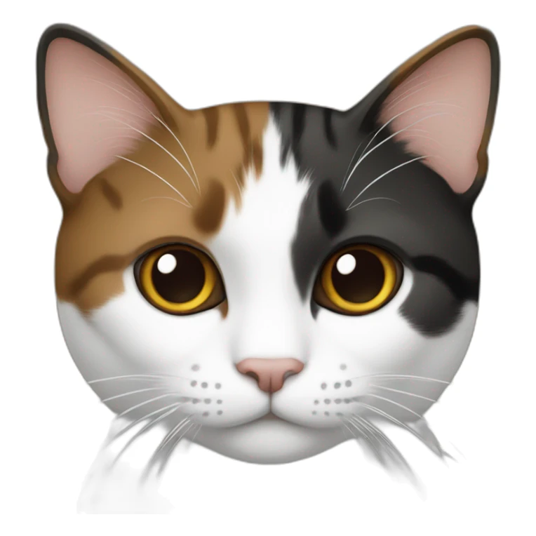 two cats, one black and white, the other brown sticker