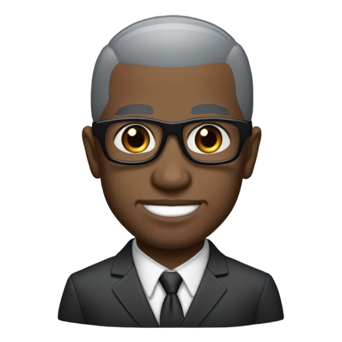 deon sanders with small round face and suit and glasses and buzz cut and small black eyes and small gray beard and small black eyes and wrinkled forehead sticker